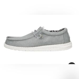 Hey Dude Wally Stretch Canvas Men's Light Grey Soft Comfortable  Size 9